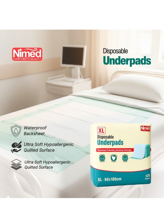 Nimed Underpads 90×180cm – Disposable Bed Protection Pads, Pack of 20 - Image 4